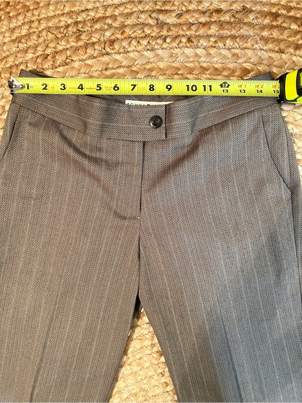 Tommy Hilfiger Carmen Herringbone Dress Pants Size 8 Brown Office Trouser - Picture 7 of 8